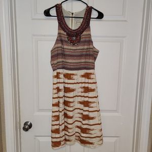 VIntage Lucky Brand Ikat Racerback Beaded Dress